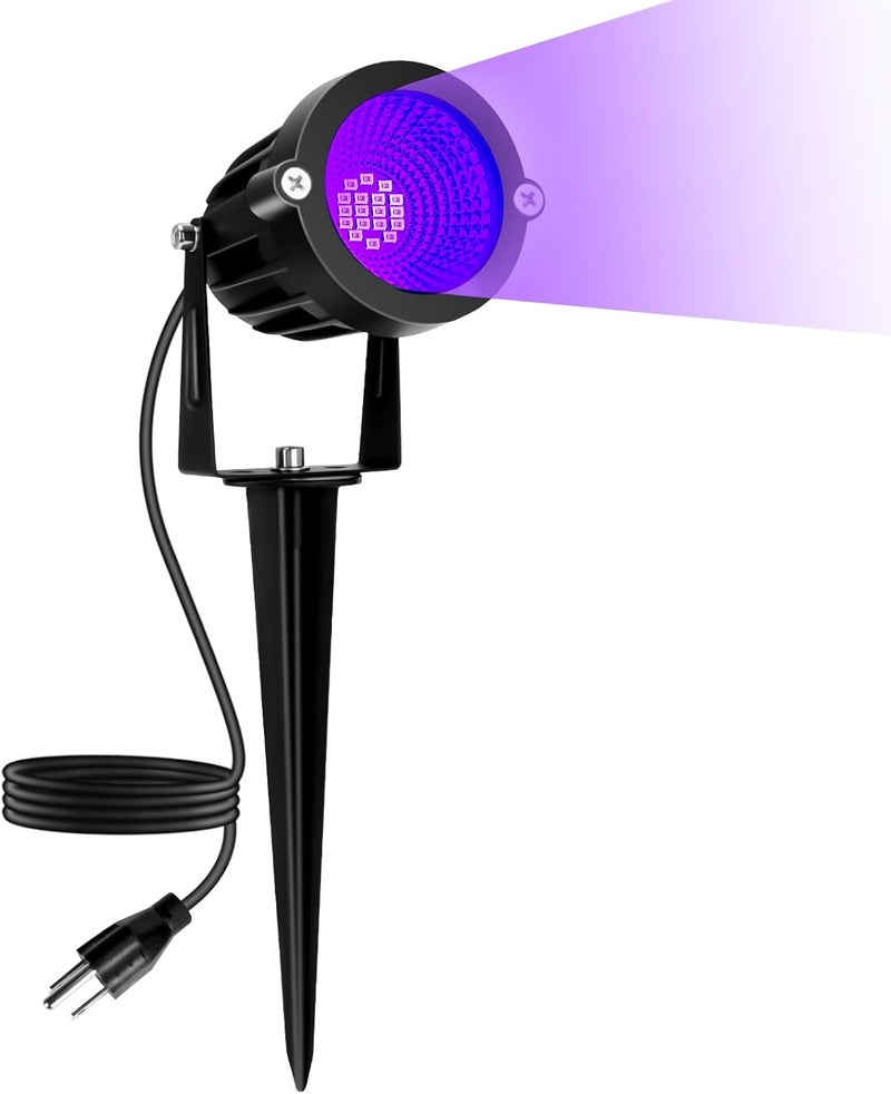 BeeLinks Halloween LED Black Light: 15W Spot Lights Outdoor UV Spotlight for Halloween Christmas | 110V Plug-in Blacklight with IP65 Waterproof for Party Body Paint Fluorescent Poster Neon Glow - Image 1
